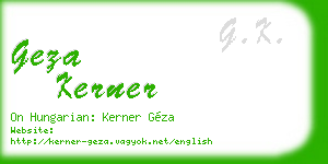 geza kerner business card